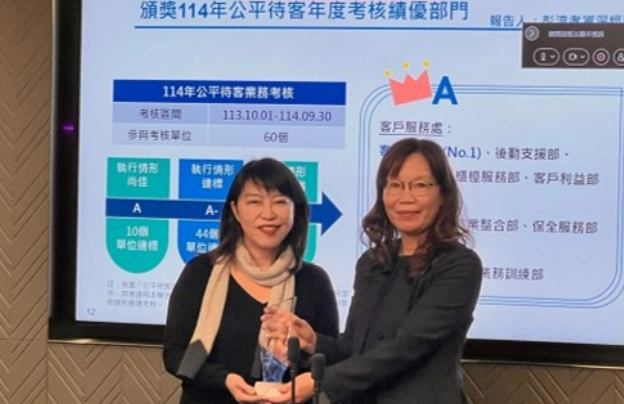 受獎考核優良單位之處主管